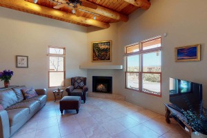 Living Room & Vigas Wood Ceiling