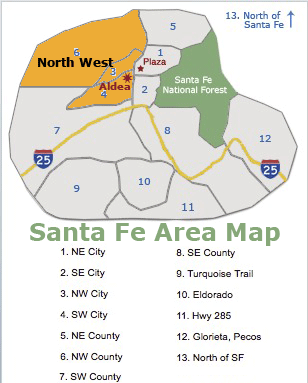 Santa Fe Neighborhood Map NW