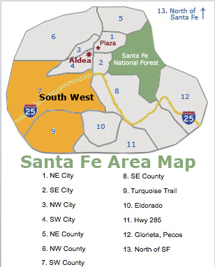 Santa Fe Neighborhood Map SW