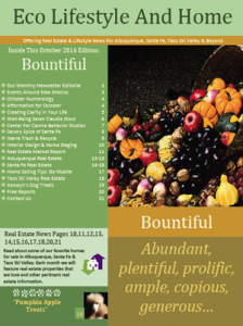 Eco Lifestyle And Home Newsletter October 2016 - Bountiful
